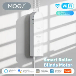 Tuya WiFi Smart Curtain Motor, MOES Electric Roller Blinds Driver, Alexa Google Home Voice Control, Automatic Pull Cord Chain​​