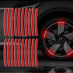 20 adesivi riflettenti per cerchi ruota – decalcomanie di sicurezza fosforescenti per auto e moto biciclette