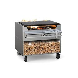 Wood Stone WS-SFB-72 72" 36 Series Wood Burning Charbroiler w/ Cast Iron Grates, Stainless Steel