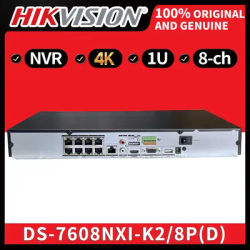 Hikvision Original AcuSense 4K NVR 8 CH PoE K Series Video Recorder For IP Camera DS-7608NXI-K2/8P （D）H265