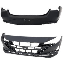 Replacement Bumper Cover Primed, Front & Rear, 1-year unlimited-mileage warranty SET-RH01030089PQ-B