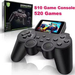 S10 Portable Retro Game Player - 520 Classic Games, 2-Player Mode, AV/TV Output, Mini Handheld Console for Kids