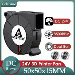 Gdstime 5015 Blower 24V Fan 50MM*15MM DC Turbine Fan 5015 Dual Ball High Speed Big Air Flow 8500RPM Cooler for 3D Printer Parts