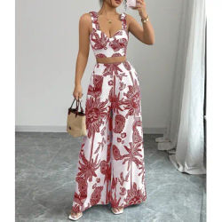 Women 2025 Open Back Fall Plant Knot Bohemian Pattern Short Suits Ladies Suits Clearance