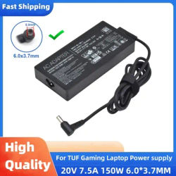 20V 7.5A 6.0*3.7MM 150W AC Adapter Charger Laptop Power supply For ASUS TUF Gaming F15 FX506LH-HN236W A18-150P1A G731GT GL531GT