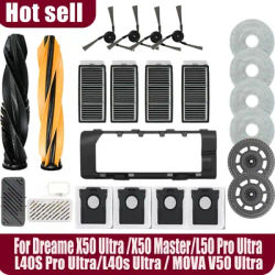 Dreame X50 Ultra /X50 Master/L50 Pro Ultra/L40S Pro Ultra/L40s Ultra / MOVA V50 Ultra Parts Brush Filter Mop Cloth Bag