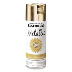 Rust-Oleum Metallic Spray Paint, Metallic Gold, 11 oz Aerosol Can, 6/Carton (RST340647)