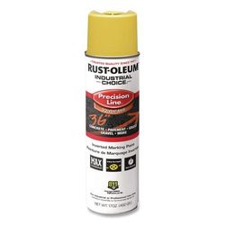 Rust-Oleum Industrial Choice M1600 System Solvent-Based Precision Line Marking Paint, Flat Hi-Vis Yellow, 17 oz Aerosol Can, 12/Carton (RST203025V)