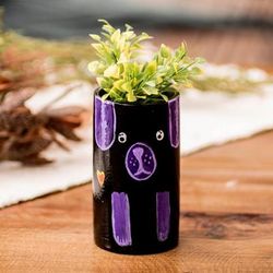 'Dog-Themed Ceramic Decorative Vase Utensil and Pen Holder'