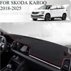 Pour SKODA KAROQ 2018-2025 tapis de tableau de bord de voiture tapis de tableau de bord couverture pare-soleil tableau de bord couverture tapis accessoires