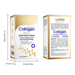 20pcs SADOER Collagen Sleeping Facial Masks Face skincare Moisturizing Brightening Firming Hydrating Face Mask Facial Skin Care