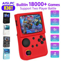 R36T Retro Handheld Game Console 18000+Games EmuEMEC System 3.5 Inch IPS Screen Two-person Fight Portable Pocket Video Player