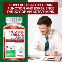 Antarctic Krill Oil Capsules 2000mg,Omega-3,EPA & DHA, with Astaxanthin Supplement Sourced from Red Krill, Maximum Strength