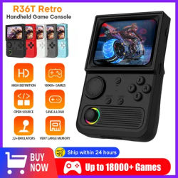 2025 R36T Retro Handheld Game Console 22000+Games 3.5 Inch HD IPS Screen WI-FI Multiplayer 64/128GB Portable Pocket Video Player