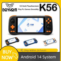 5.5 Inch Touchscreen K56 Retro Handheld Game Console, Android 14 System, 5000mAh Large Rechargeable Li-battery Best Gift
