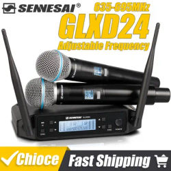 SENNESAI GLXD24 B58 Professional Dual Wireless Microphone 600-699MHz System Stage Performances UHF Dynamic 2 Channel Handheld