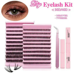 200pcs Lash Clusters DIY Eyelashes Extensions Kit 30D/40D False Eyelashes Makeup Tools Eyelash Glue&lashes＆Tweezers