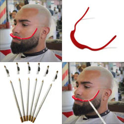 2Pcs Set White Beard Shaping Pencil Goatee Tracing Guide Plastic Beard Shaping Tool for Precise Beard And Moustache Trimming