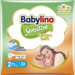 Babylino Sensitive Cotton Soft, Pannolini Neonato Taglia 2, Mini (3-6K