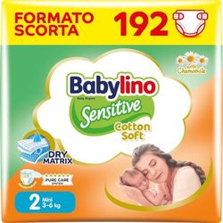 Babylino Sensitive Cotton Soft, Pannolini Neonato Taglia 2, Mini (3-6K