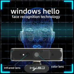 30FPS Online Mini USB Face Recognition 5 Million Built-in Microphone Autofocus Camera Windows Hello Auto-Unlock Webcam For PC