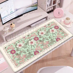 HD plantes vertes Vintage fleur esthétique tapis de souris PC grand tapis de souris XXL tapis de jeu doux bureau tapis antidérapant tapis de bureau d'ordinateur