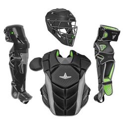 All Star MVP-Pro NOCSAE Certified Intermediate Baseball Catcher's Set Black/Graphite