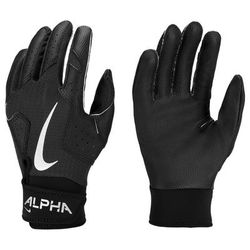 Nike Alpha 2.0 Youth Baseball Batting Gloves Black/Silver