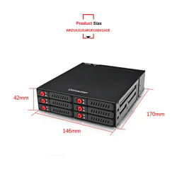 OImaster 6 Bays Mobile Backplane Support 2.5'' SATA HDD SSD Hard Drive