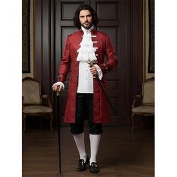 Set Retrò Vintage Vittoriano Medievale Costume di fantasia Camicia Trench Ebenezer Scrooge Dickens Vampiro Elfo Nobile Jacquard Costume Per uomo Natale Halloween Carnevale Performance Fiera