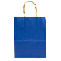 Blue Paper Merchandise Handle Bags 8 1/4" x 4 5/16" x 10 5/8" 50 Pack GMB5BL