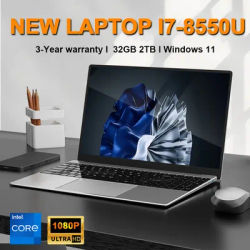 HOT 15.6 Inch Portable Laptop Intel Core i7 8550U 32GB 2TB SSD Computer PC Windows11 Office Laptops Fingerprint Unlock Notebook