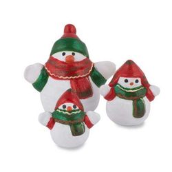 Little Snowman Family,'Ceramic Winter Holiday Snowman Figurines (Set of 3)'