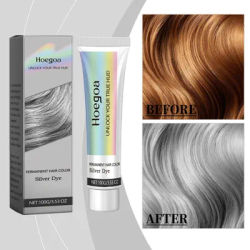 Gray Hair Dye Cream - Long Lasting Silver Color With Plant Extracts, Nourishing Formula, Covers White Hair, Gentle & Easy To Use