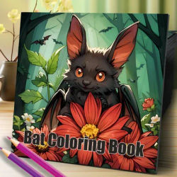 Bat Coloring Book For Adults And Teens Halloween Theme Featuring Adorable Creepy Creatures In Cozy Moments For Relaxation Gift