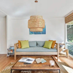 Lustre en bambou tissé rotin suspension en osier plafond suspendu luminaire pour cuisine salon salle à manger 30/40/50CM