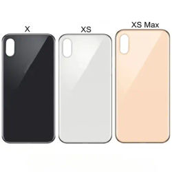Nouveau pour iPhone X XS XS Max grand trou de caméra panneau de verre téléphone batterie couverture arrière boîtier panneau de verre arrière ajouter 3M adhésif