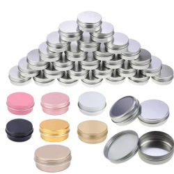 50Pcs 5g-60g Mini Protable Aluminum Tin Jars Refillable Creams Jar Travel Sample Containers Bottle For Cosmetic Lip Balm Candles