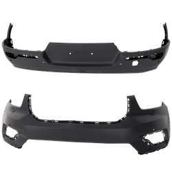 Replacement Bumper Cover Front - Primed, Rear Textured, & Rear, 1-year unlimited-mileage warranty SET-RV01030057P-A