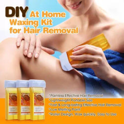 Honey Unisex Roll on Depilatory Wax Cream Hair Removal Roller Wax Heater Waxing Hot Cartridge Warmer Equipment Tool Waxing Kit ﻿