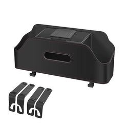 Organizer 3 in 1 per sedile posteriore auto con scatola per fazzoletti Borsa portaoggetti multifunzionale per il sedile del veicolo, mantieni la tua auto pulita e in ordine