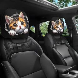 2 pezzi di copri poggiatesta per auto a forma di animale - design stampato su entrambi i lati, protezioni elastiche non imbottite per sedili auto, decorazioni antigraffio per poggiatesta per auto,