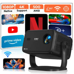 XGODY 4K Native 1080P WiFi6 Android Projector 18000lumen Voice Control AI Auto Focus HD Home Theater Cinema