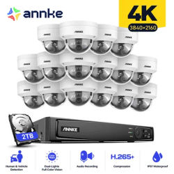 ANNKE 4K 8MP POE Network Video Surveillance Cameras System With 16PCS Smart Dual Light Security Cameras Motion detection