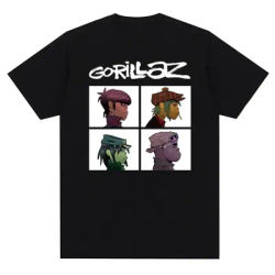 Music Band Gorillazs Punk Rock Print T Shirt 90s Casual Fashion Short Sleeve T Shirt Unisex Harajuku Kawaii T-shirt Y2K Clothing