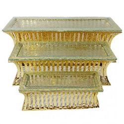 Set di 3 supporti dorati per dessert