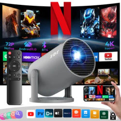 XGODY Projector 4K 12000LM Short Throw Mini Portable Projectors Android Beamer Native 720P Dual Wifi6 BT5.4 Home Theater