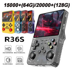 R36S Retro Handheld Game Console Linux System 3.5 Inch IPS Screen Portable Pocket Video Player 64GB 128GB Games Kid Boy Gifts