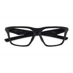 Unisex s rectangle Satin Black Plastic Prescription eyeglasses - Eyebuydirect s Oakley Versafuse SQ