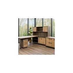 8'W Contrasts Rustic 4-Piece Desk Package